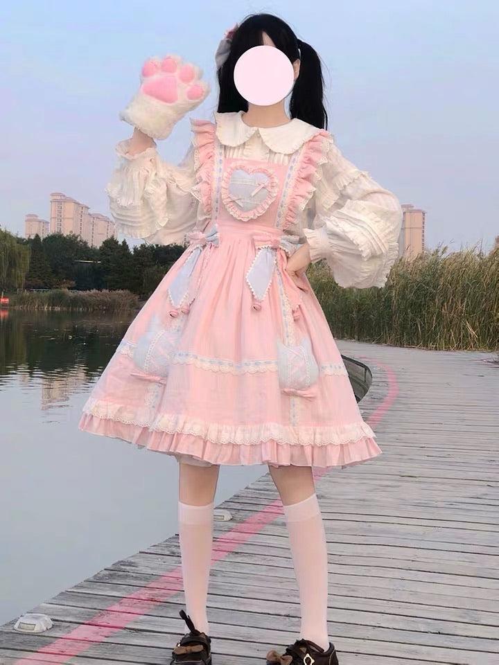 Pre-order casual Lolita cotton candy cat Lolita dress jsk |  EverythingCuteClub